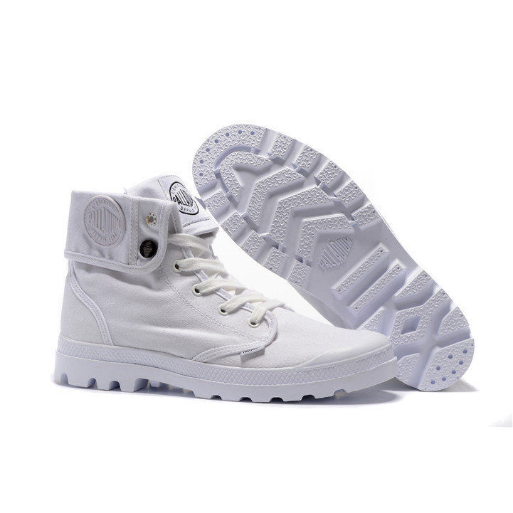 PALLADIUM Women Baggy Low Soldiers White Boots Canvas Casual Shoes Fashion Sneakers Shoes white Wome