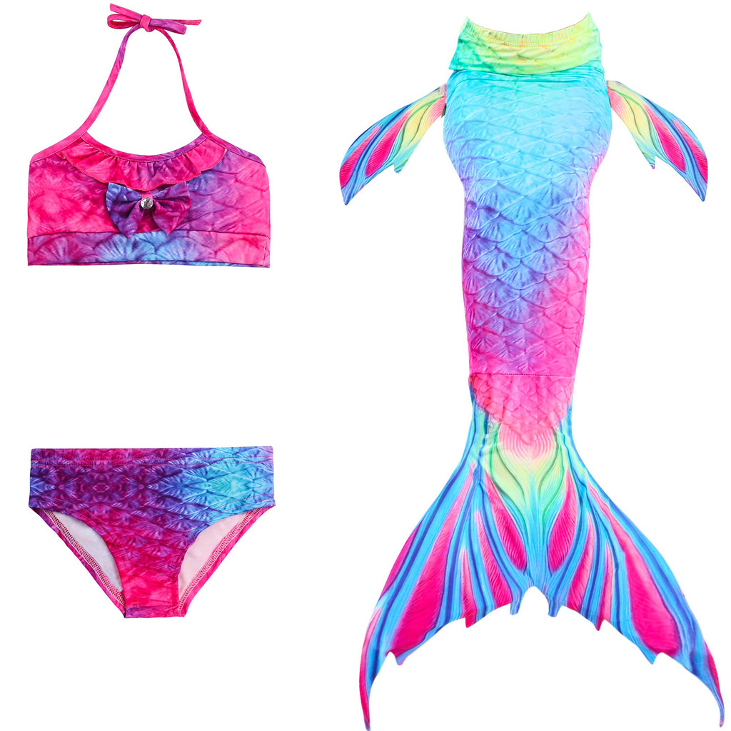 Children's Mermaid Swimsuit Mermaid Tail Swimsuit Mermaid Costume Swimsuit Bikini Swimsuit for Gir00