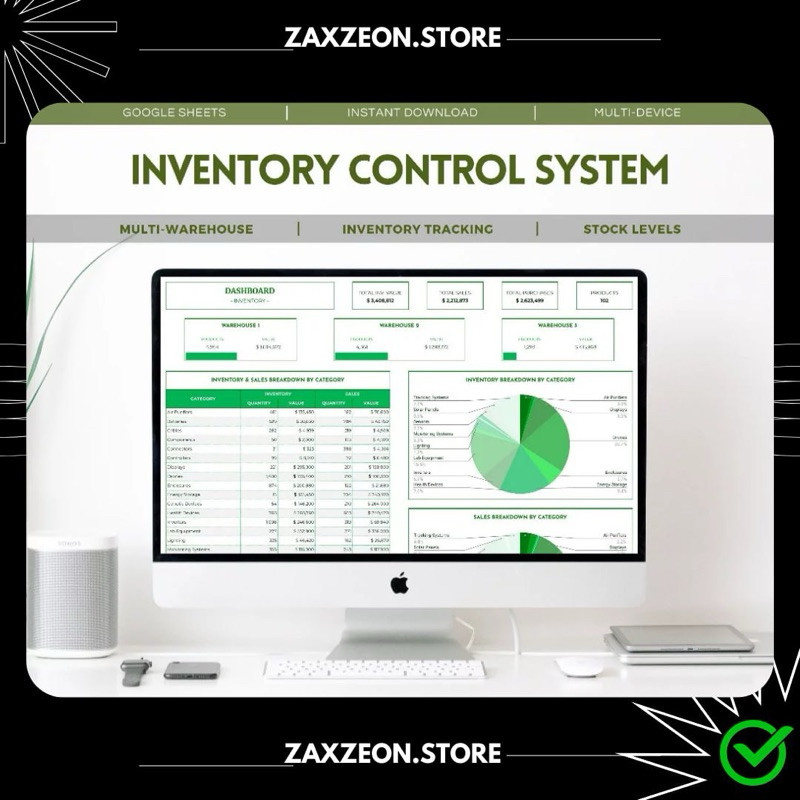 All-in-One Inventory Control System - Multi Warehouse - Comprehensive GSheets Template for Inventory