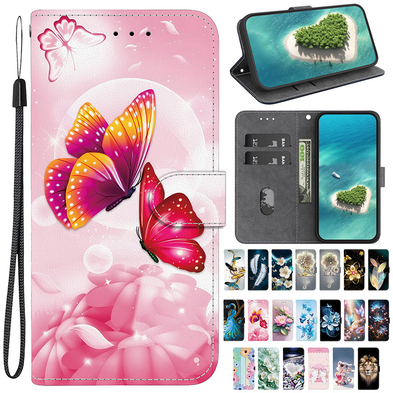 Painted Flip Leather Magnetic Case For Samsung Galaxy M32 M34 M52 4G 5G M51 M35 M31S M21S M21 M80S M