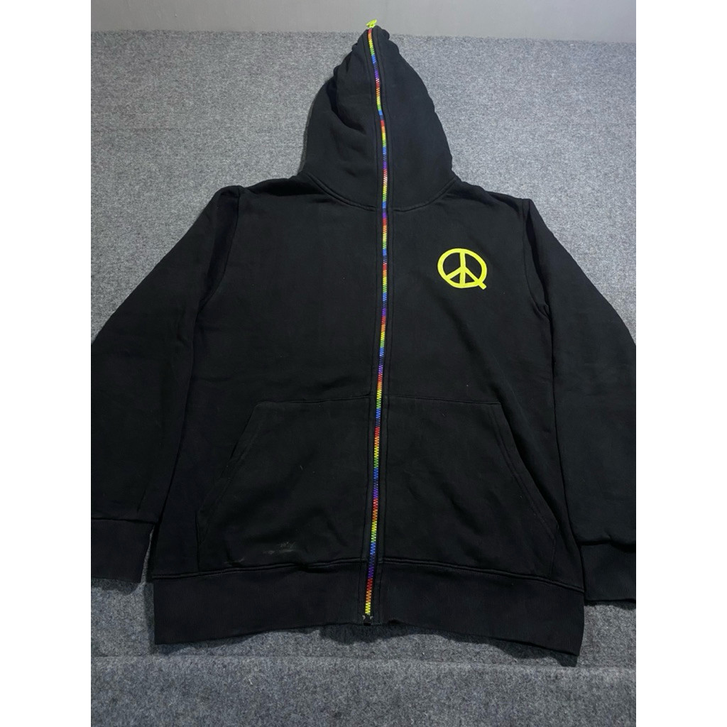 HOODIE ZIPPER 3QR HITAM CAKEP SIZE L