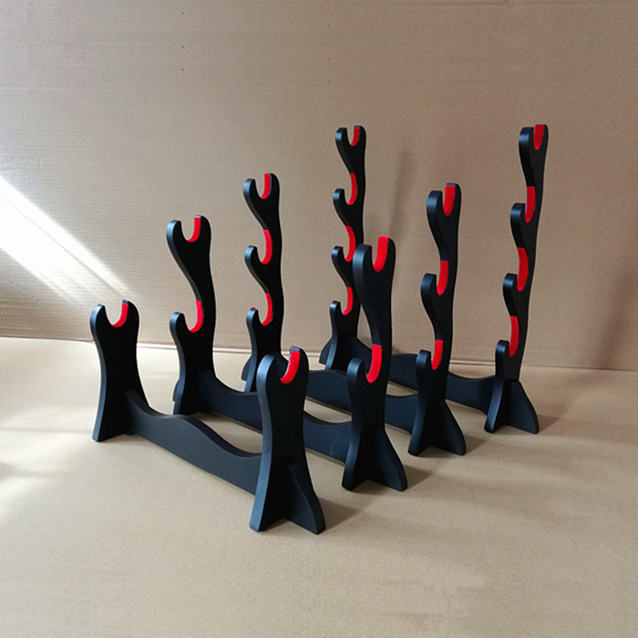 Padded Protect Japanese Samurai Sword, Katana, Wakizashi, Tanto Holder, Stand Rack Display, Wooden F