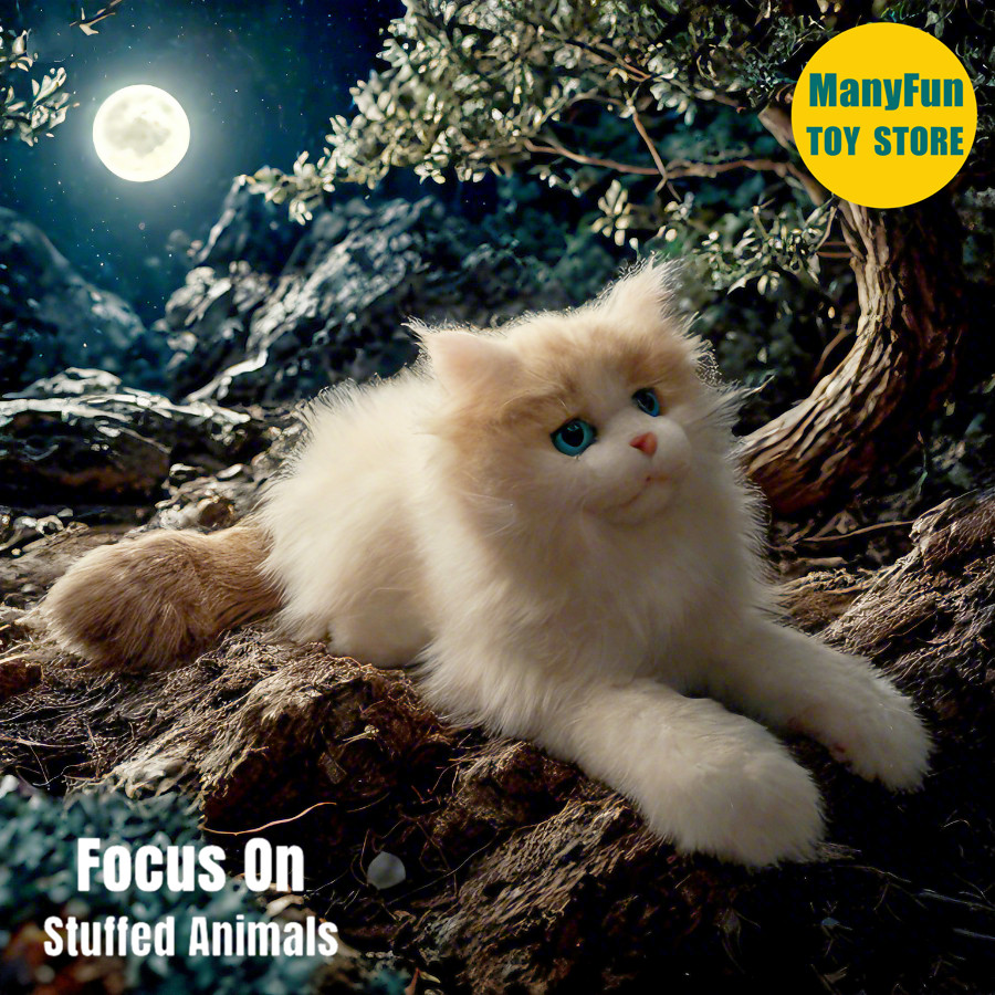 Ragdoll Cat Plush Toy High Fidelity Persian Cats Plushie Ragdoll Cat Peluche Lifelike Stuffed Animal