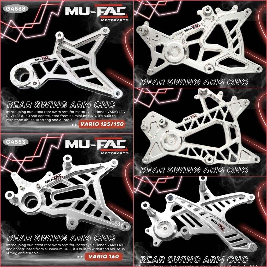 SWING ARM REAR MUFAC ALL NEW AEROX 155 / VARIO 125 150 160 / ADV 150 160 SWING ARM BELAKANG FULL ALU
