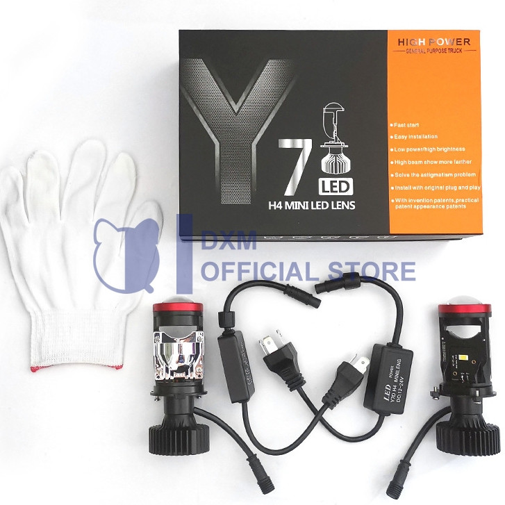 OTOMAX Y7D Lampu Led Mobil Dan Motor H4 /Biled/ Mini PJECTOR PROJIE Y7D SUPER BRIGHT 45 Watt