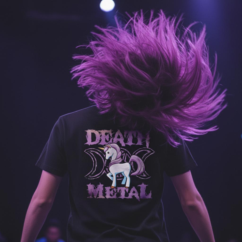 Kaos Distro Bahan Katun Motif Unicorn Squad Fantasy Magical Death Metal