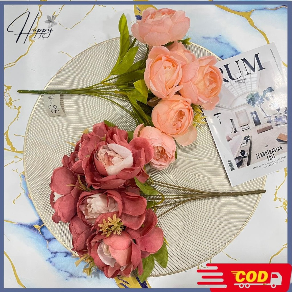 BUNGA PEONY BESAR ARTIFICIAL DEKORASI PREMIUM/BUNGA PEONY DEKORASI/BUNGA PEONY BUCKET (NK-95)