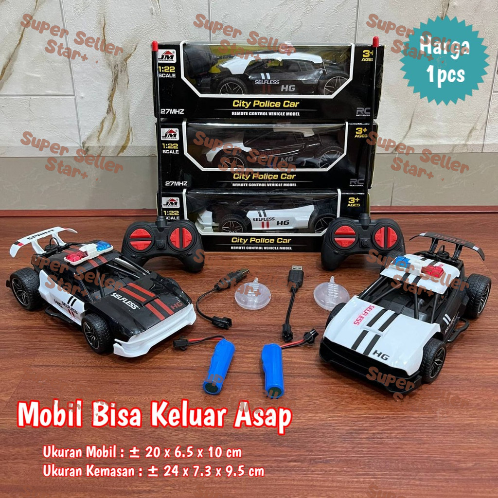 Mainan Anak Mobil RC City Police F1 Remote Control Polisi Mobil RC Polisi Asap