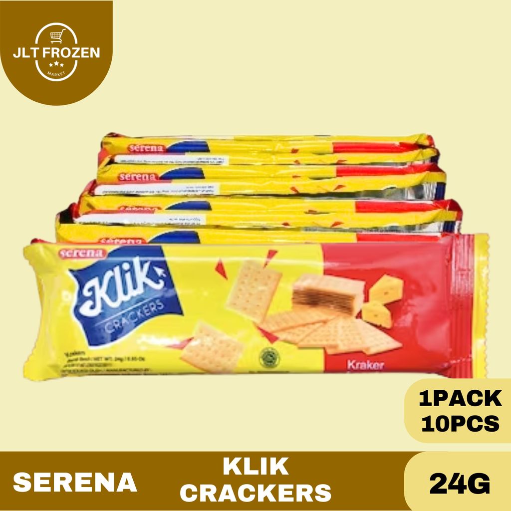 Serena KLIK Crackers 24g / 1PACK-10PCS / Biskuit KLIK Crackers Serena / Rasa Original