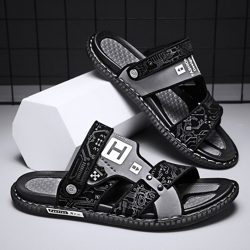 AURESTORE sandal pria keren kulit sandal gunung outdoor sandal laki laki import 2024 terbaru Sendal 