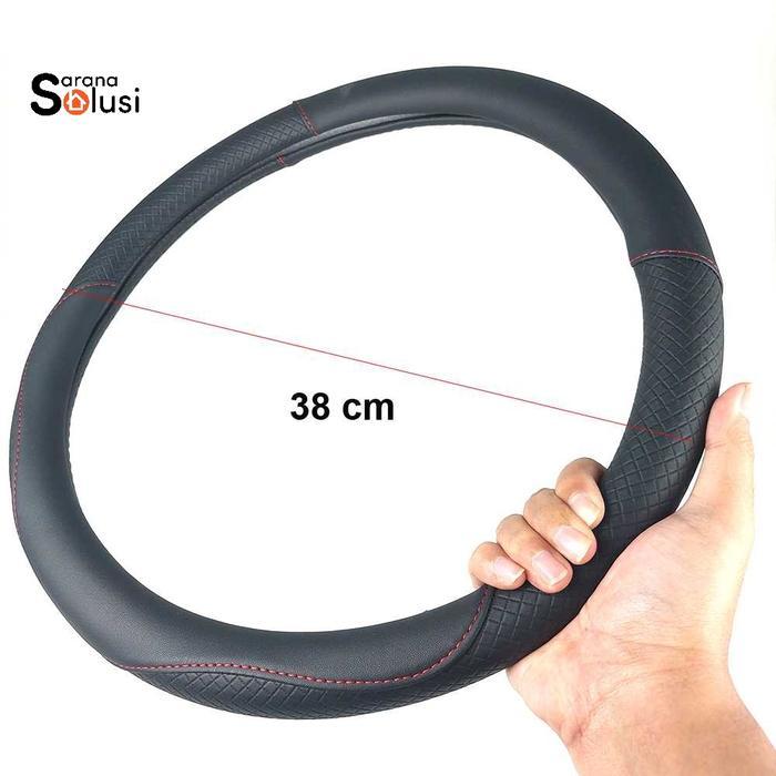 Cover Setir Mobil / Sarung Setir Mobil / Cover Stir / Sarung Stir 38CM - Hitam
