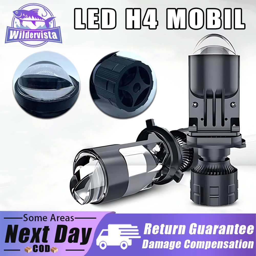 Wildervista Mobil Motor H4 LED Super Terang Lampu Projector LED H4 PROJECTOR BILED Cahaya Terang Ber