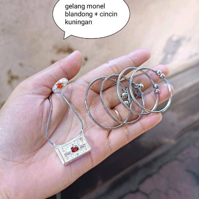 set gelang bayi 3 bulanan sepuhan perak Perempuan Laki-laki Harian Pelapisan Logam - mata merah, tan