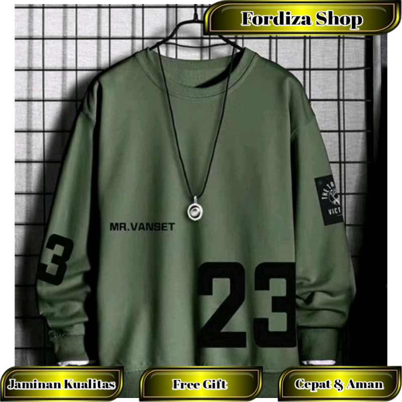 sweater crewneck lengan panjang MR.VANSET/basic pria&wanita