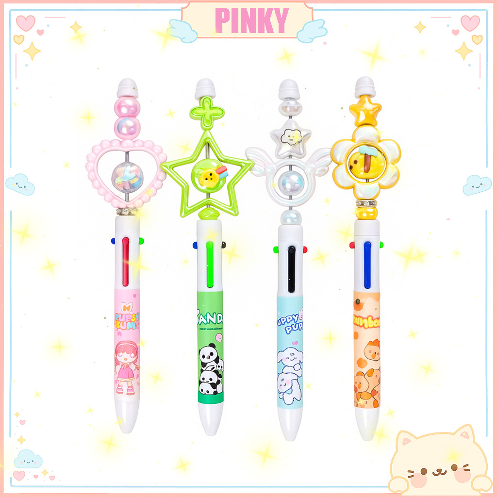 PULPEN 4 WARNA AESTHETIC / PULPEN CANTIK 4 WARNA / ADORABLE 4 COLOR PEN WITH CUTE CHARACTER