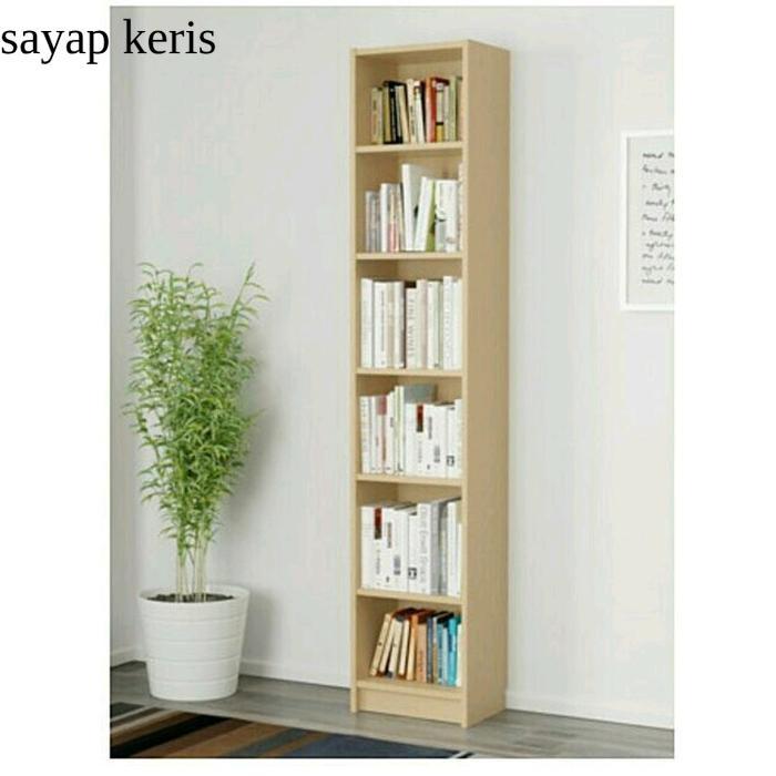 rak buku kayu minimalis susun jati solid model terbaru SY13