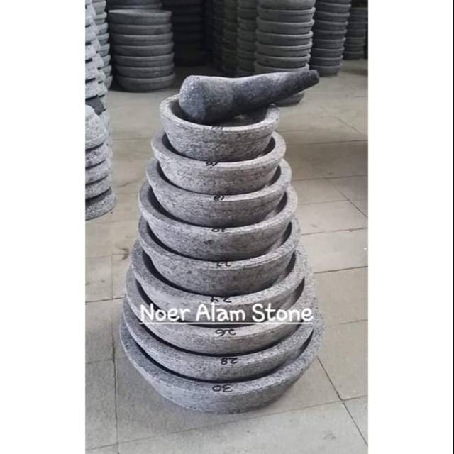 PAKET HEMAT ULEKAN + COBEK BATU ASLI/ COET BATU ASLI 18, 20 , 22CM