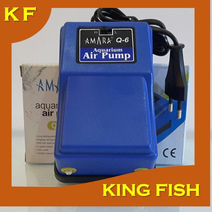 Pompa Udara Air Pump Aerator Aquarium Amara Q6 Amara Q 6 lubang 2 out put