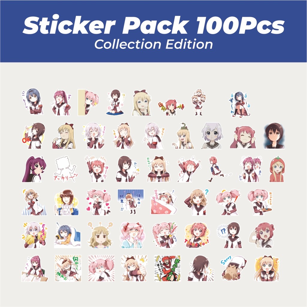 Hot Stiker Stiker  YURU YURI Lucu Anti Air Stikers Berperekat Waterproof Sticker Decal Buat Motor He