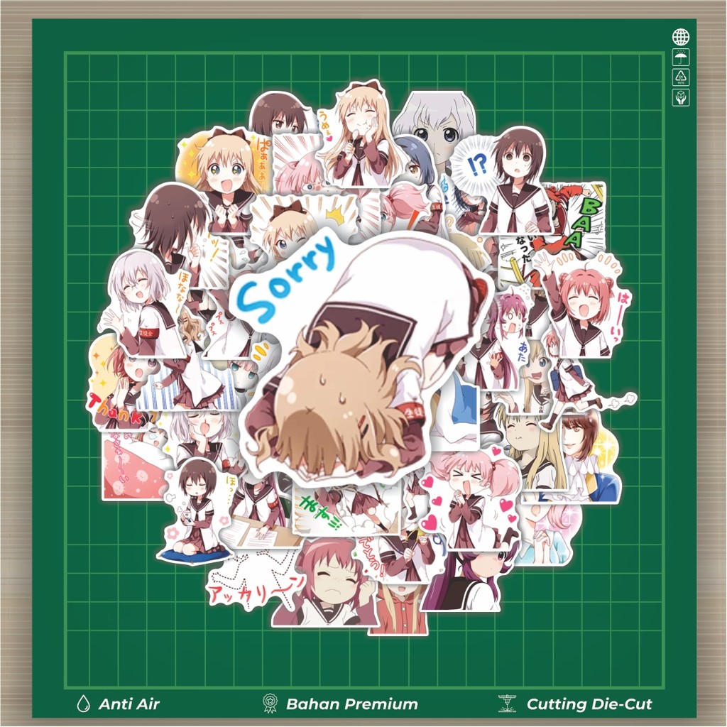 HOT 50 PCS Stiker  YURU YURI Stiker Fashion Cars Decal Dingin Kartu Album Custom Vinyl Anti Air- Sti