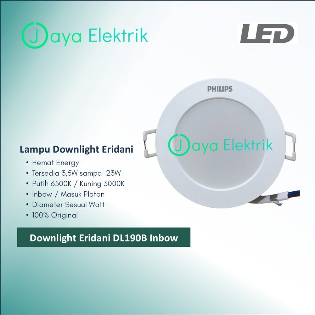 Lampu PHILIPS Downlight LED Eridani 14W Putih Kuning - Eridani G2 DL190B 14W 6 Inch Pengganti 7,5W W