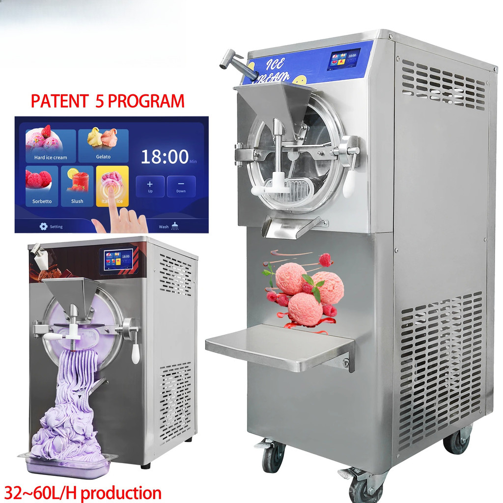 48L/H 5 Program High Production Hard Ice Cream Machine/horizontal Continuous Batch Freezer/ice Cream