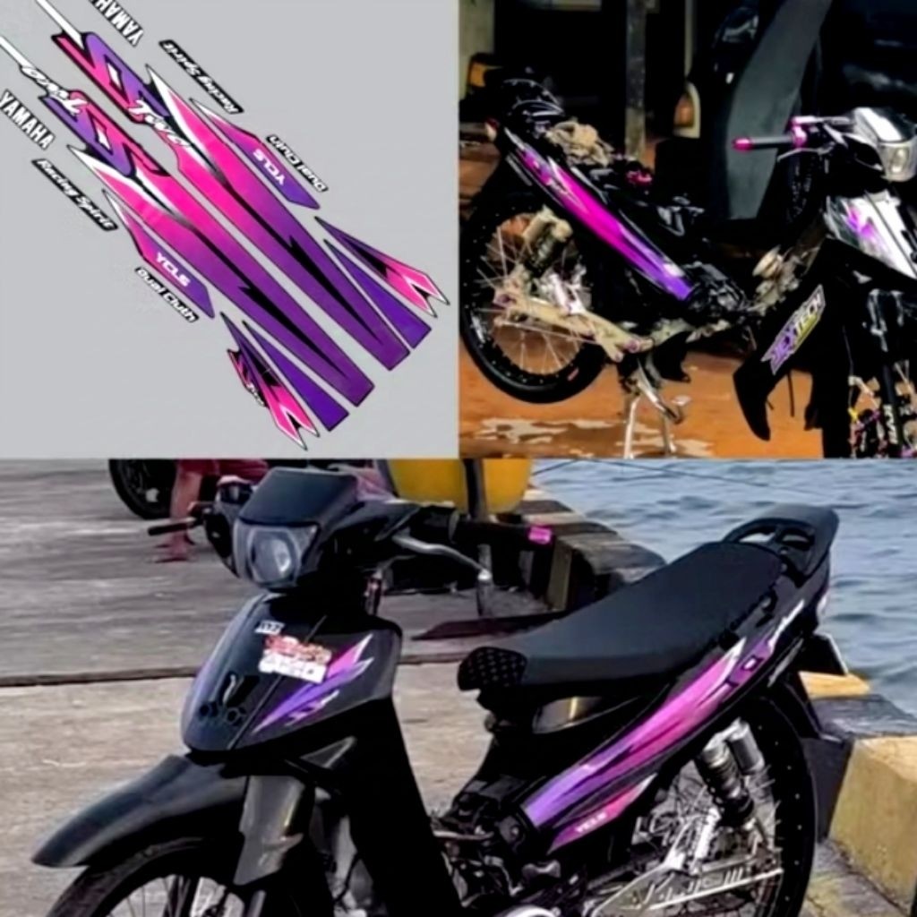 COD stiker poletStriping stiker Yamaha F1ZR fizr fiz r f1 zr SS Two SSTwo SS2 ungu pink list body mo