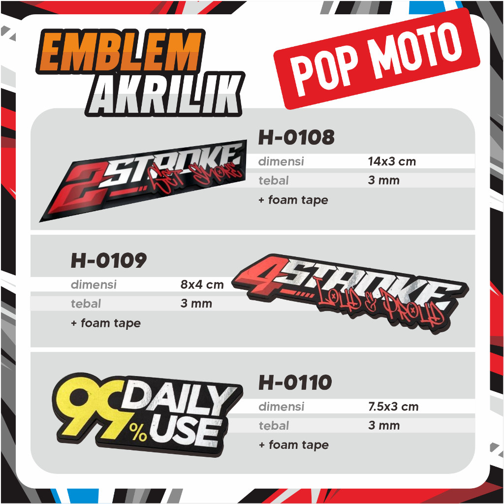 Emblem Variasi Motor 2 4 Stroke Anak Sultan Bebas Downsize Culture Electrice Motorcyle Indonesia Cos