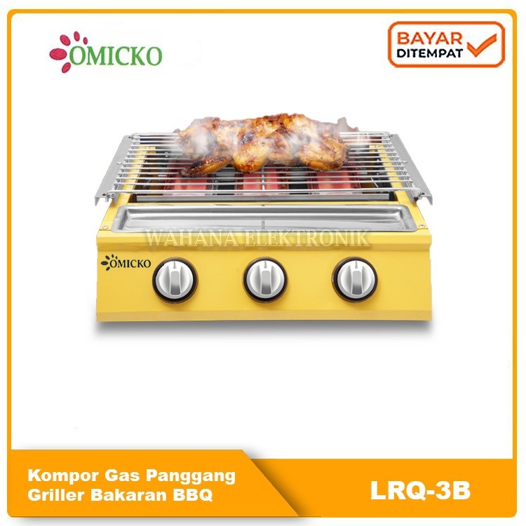 Alat Pemanggang Kompor Sosis Bakar Sate Bakar 3 Tungku/BBQ GRILL Gas Kompor Panggang Termurah
