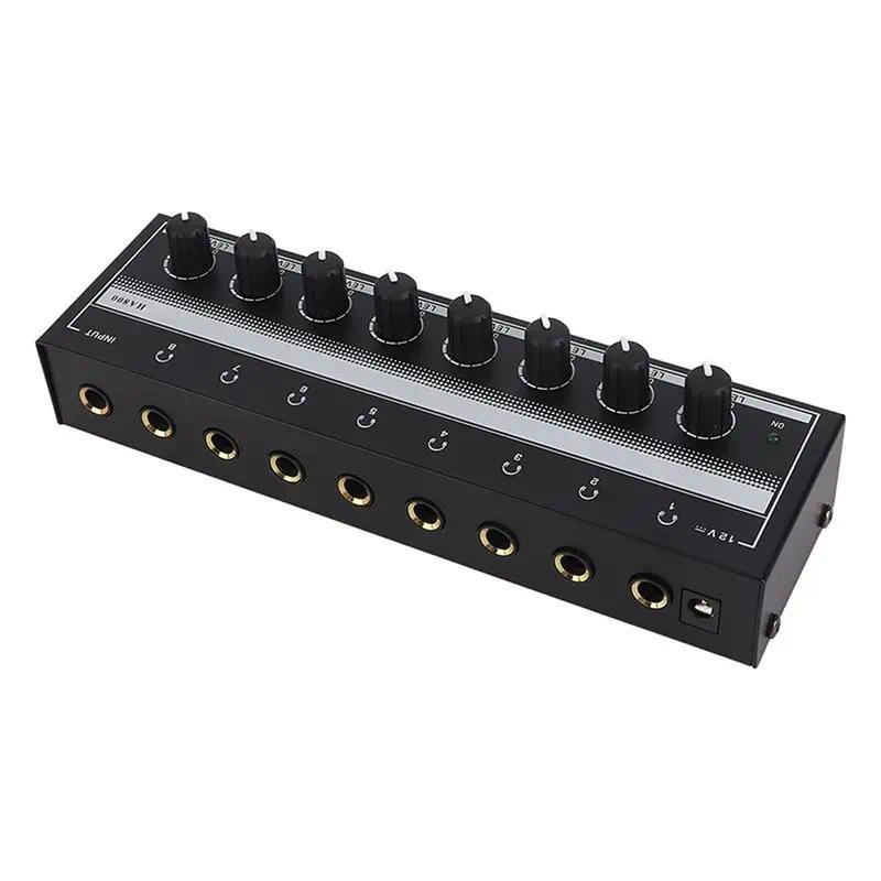 FULL-Stereo Headphone Amplifier Headphone Amplifier 8 Channel For Studio And Stage EU Plug