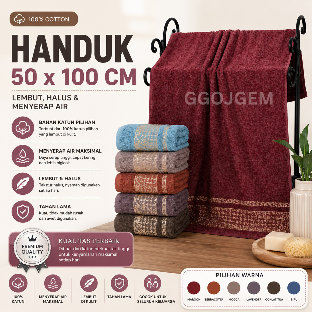 HANDUK MANDI 50 X100 / HANDUK KATUN / HANDUK MICROFIBER / HANDUK OLAHRAGA / SOUVENIR HADIAH HAMPERS