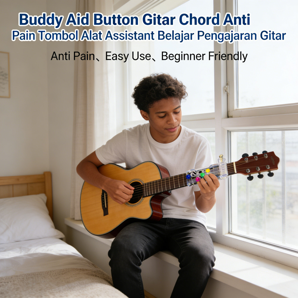 Guitar Learning Assistant Button Aid Chord Buddy Anti Pain Tombol Alat Bantu Pengajaran