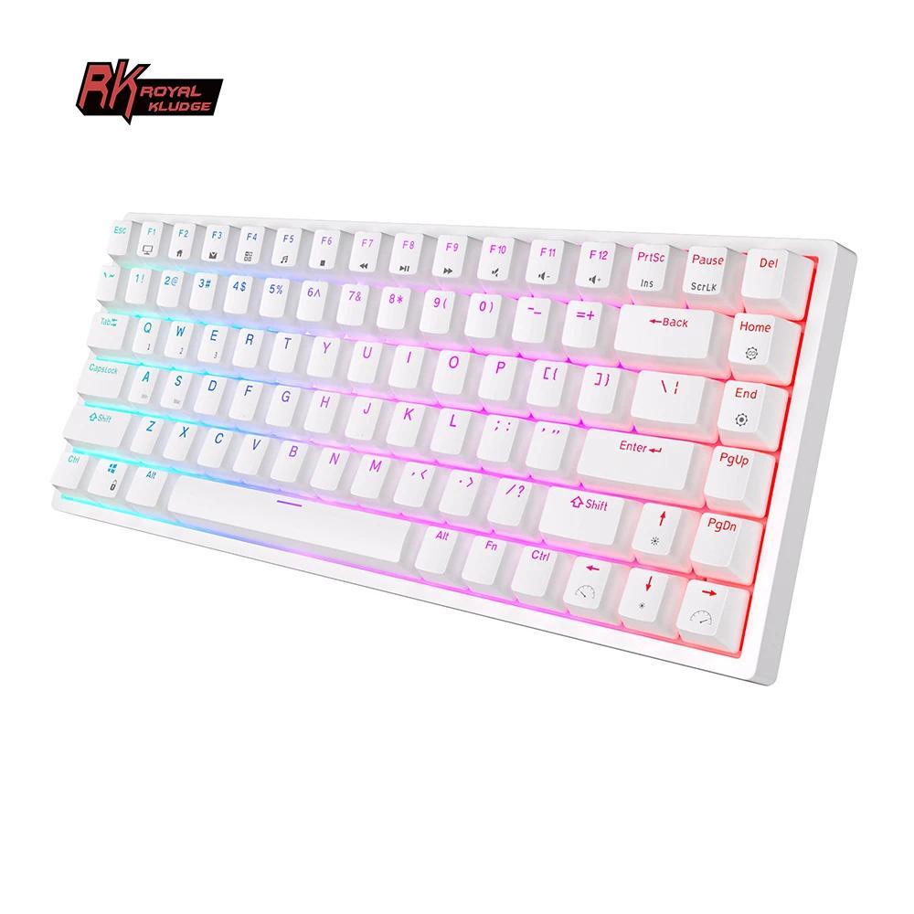 RK ROYAL KLUDGE RK84 75% RGB Triple Mode Meanical Keyboard BT5.0/2.4G/USB-C 84 Hot Swappable Bluetoo