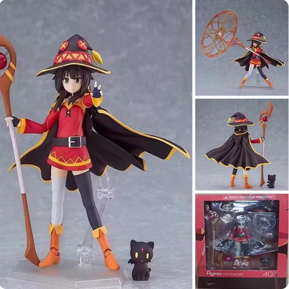 Anime Sekai Figma 407 Figure Konosuba Megumin Bless This Wonderful World 2 Model Handmade Toy Doll B