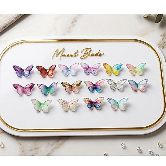 [1pc] Manik Shrink Paper Kupu 32x17mm beads diy