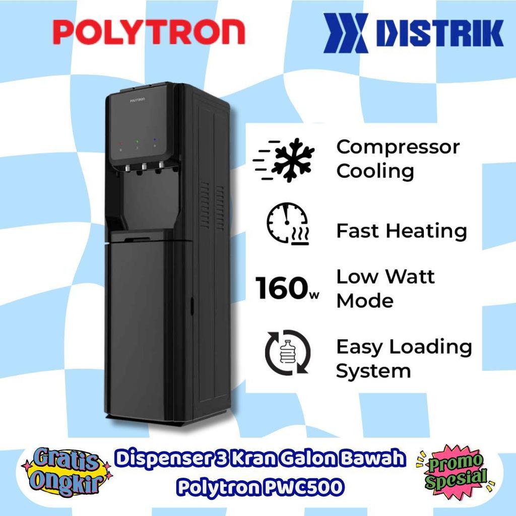Dispenser 3 Kran Galon Bawah Polytron PWC500