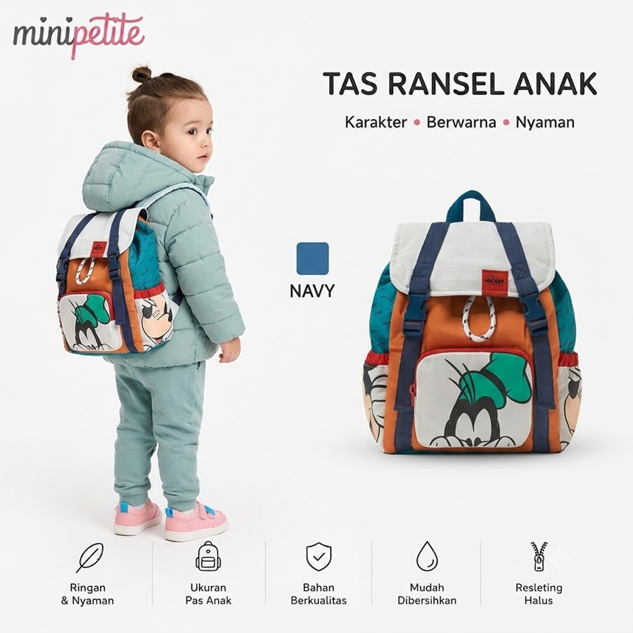 KODE 005 - Minipette BA2218 Tas Ransel Anak Laki Laki Perempuan