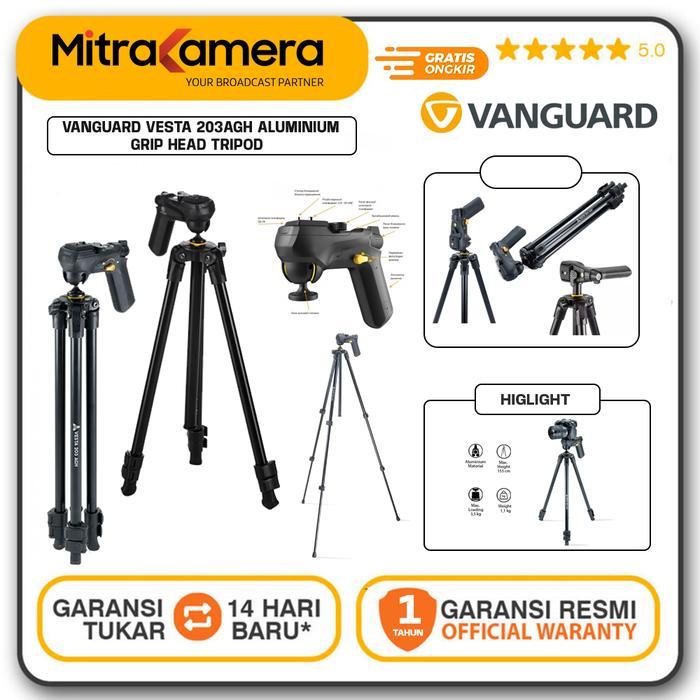VANGUARD VESTA 203AGH ALUMINUM GRIP HEAD TRIPOD