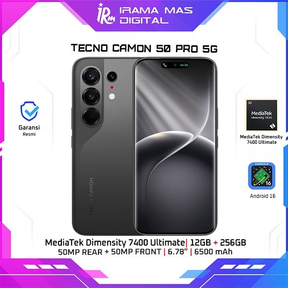 RABU HEMAT TECNO CAMON 50 PRO 5G 12GB 256GB (BLACK, TITANIUM)