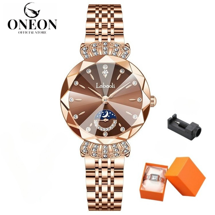 Labaoli ONEON Jam Tangan Wanita Original Anti Air Branded Import Cewek Rantai Elegan Mewah Batu Perm