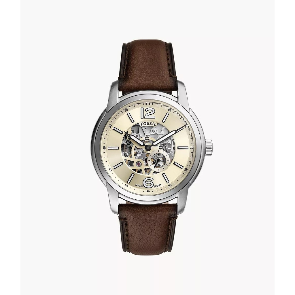 Fossil Automatic Heritage Brown Jam Pria 43MM ME3264
