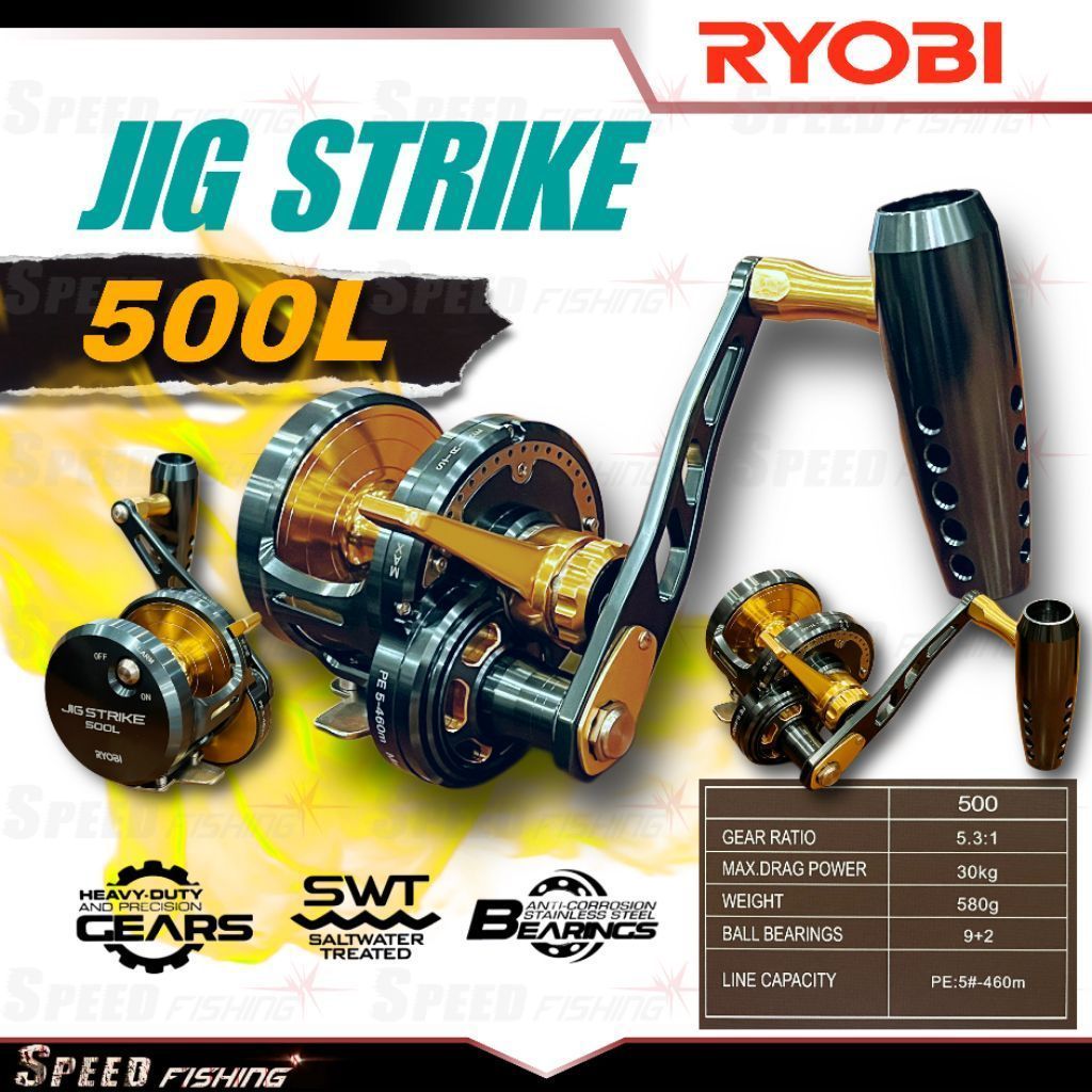 Reel Pancing Ryobi Jig Strike 500L Jigging Overhead