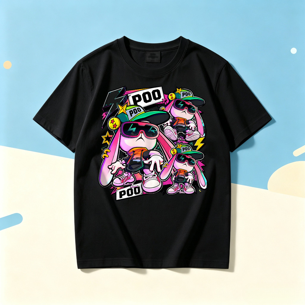 Kaos Oversize Untuk Kaos Pria Kelinci Kartun Pink Keren Trendy Viral Streetwear Pod
