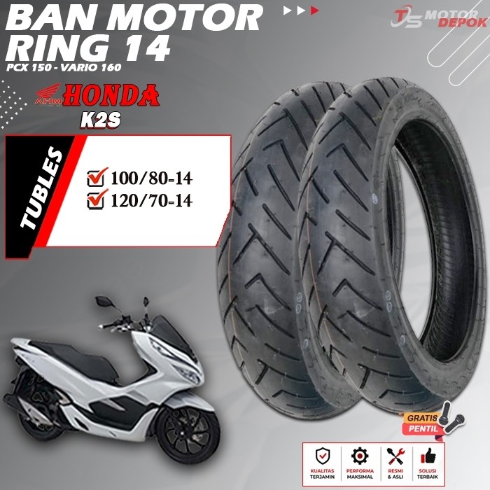 BAN MOTOR RING 14 TUBLES AHM FEDERAL K2S BAN MOTOR TUBLESS PCX 150 VARIO 160 RING 14 TUBELESS