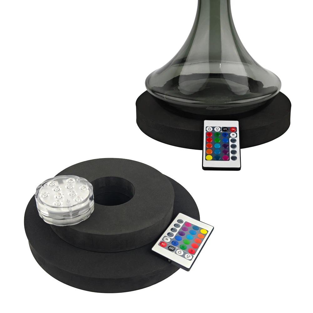Shisha Hookah EVA Mat With LED Lights Coaster RGB 16 Colors Base Sponge Mat Protect Glass Bottle ia 
