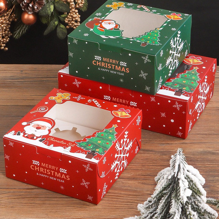 Christmas box Natal Eggtart Box Natal Pie susu pie buah Box Xmas cupcakes isi 2 / 4 / 6 /12 - harga 