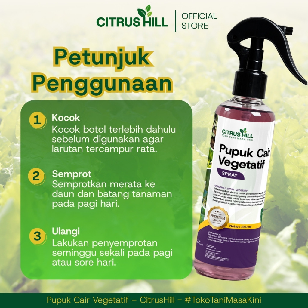 ADA CitrusHill PUPUK NPK CAIR LANGSUNG PAKAI TANAMAN SAYUR DAUN AWAL PERTUMBUHAN + ZPT + BORON - PLA