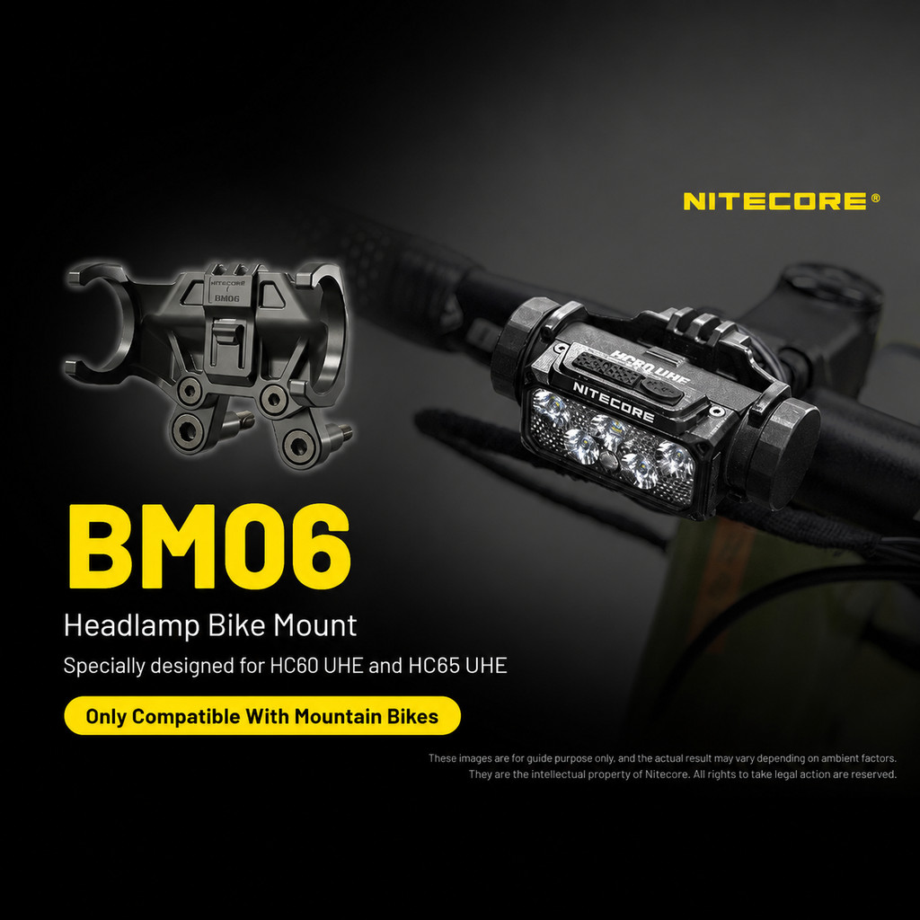 NITECORE Bracket Bike Mount Headlamp for HC60 UHE & HC65 UHE - BM06