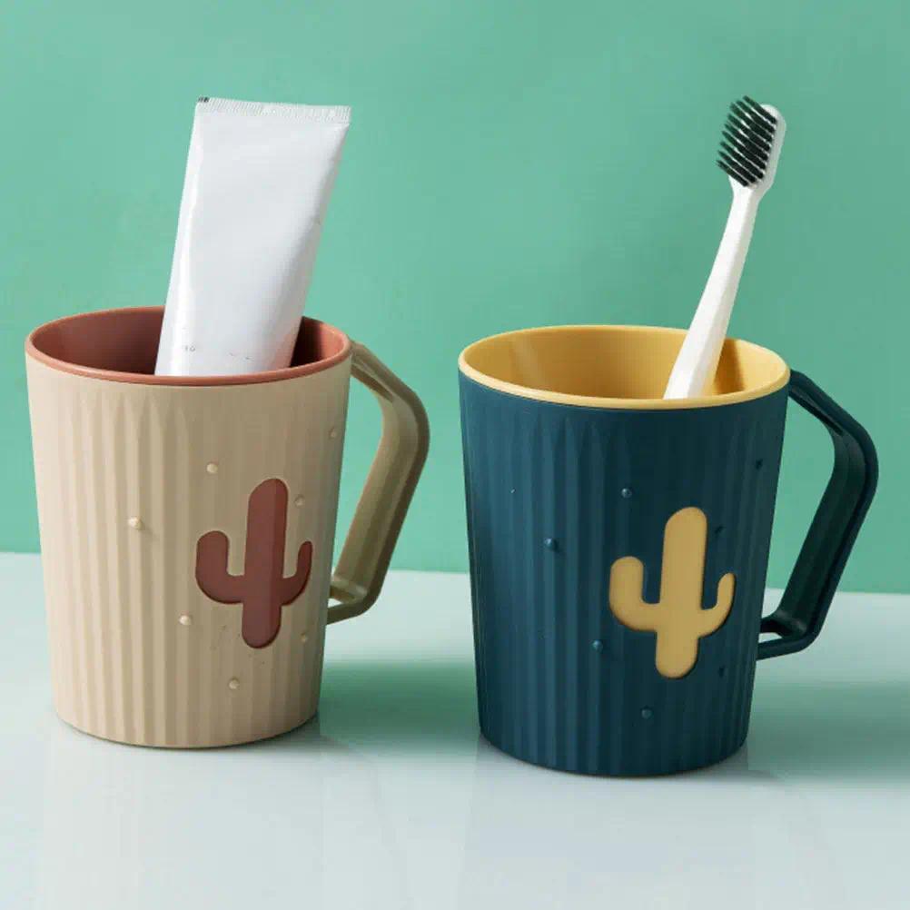 4Pcs Lightweight Adorable Toothbrush Mug Set Plastic Household Toothpaste Cups Bathroom Accessory Ma