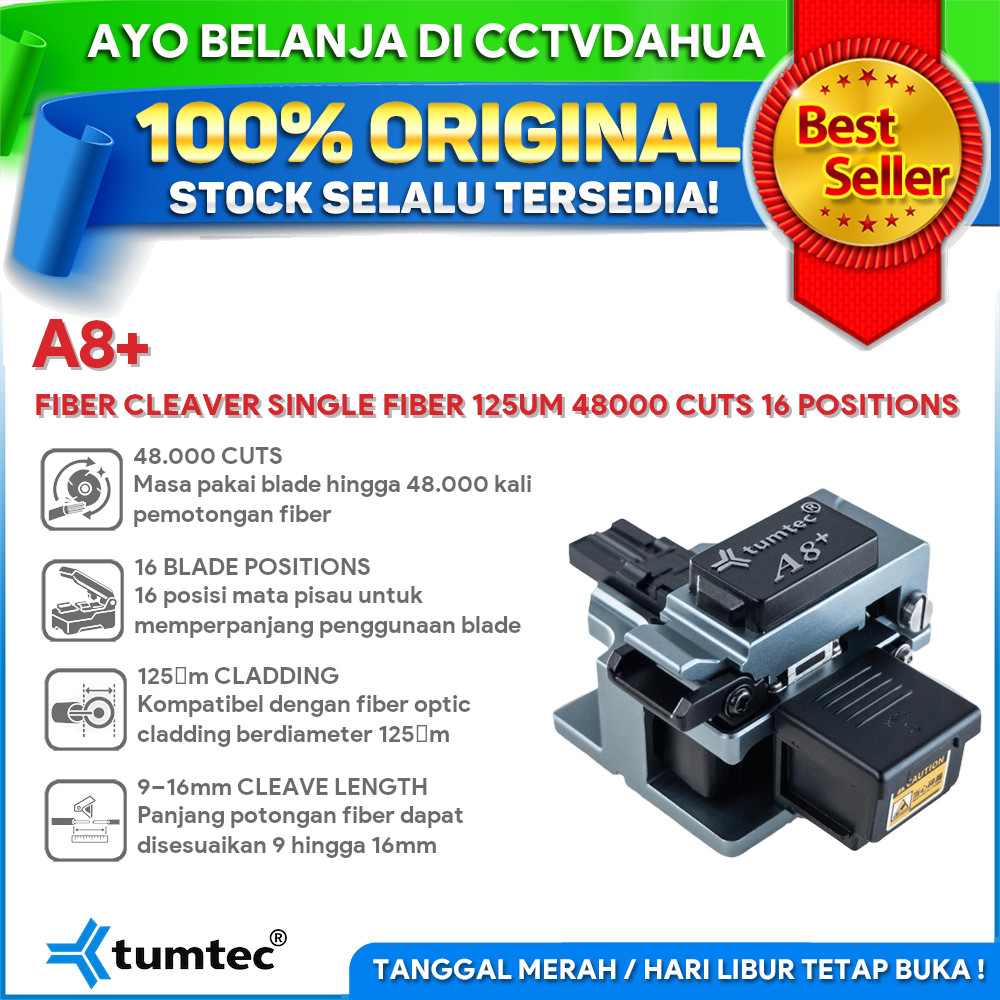 TUMTEC TMT-A8+ FIBER CLEAVER A8+ SINGLE FIBER 125UM 48000 CUTS 16 POSITIONS